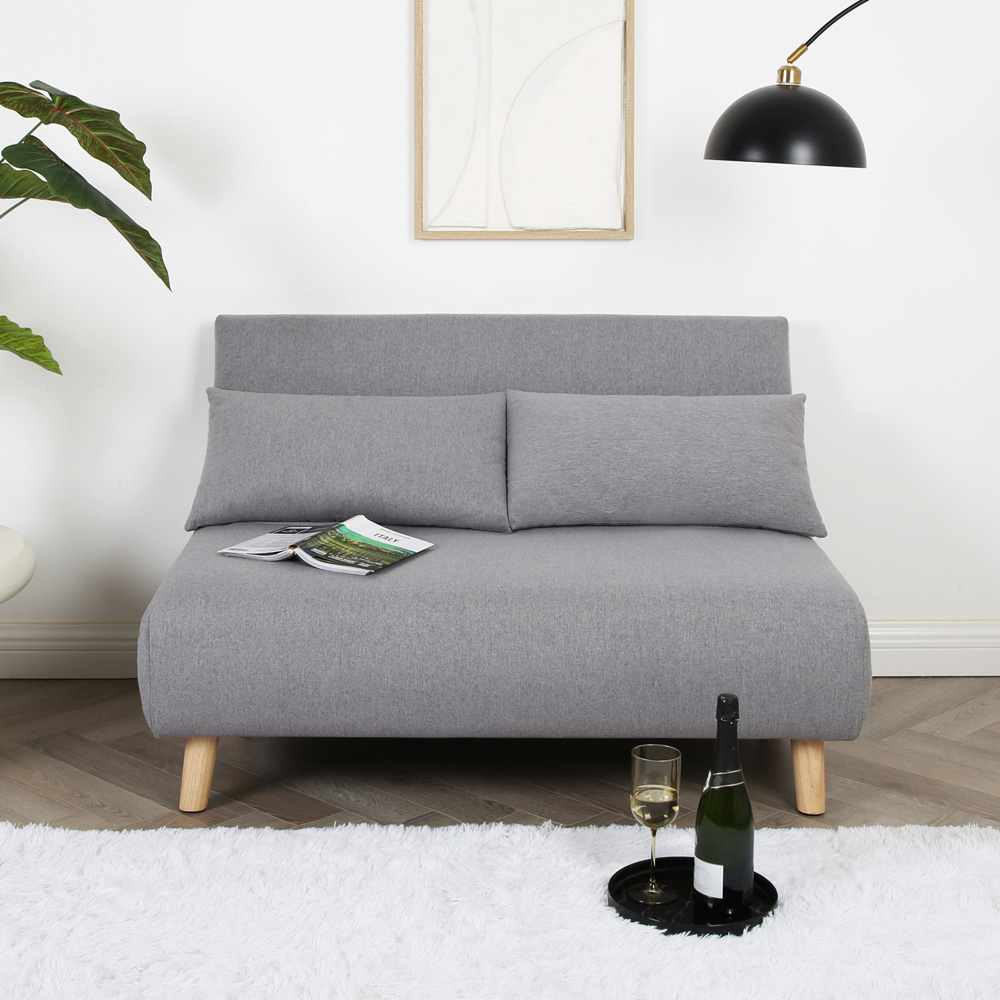 Aurora Double Sleeper Grey Linen Sofa Bed Image 7