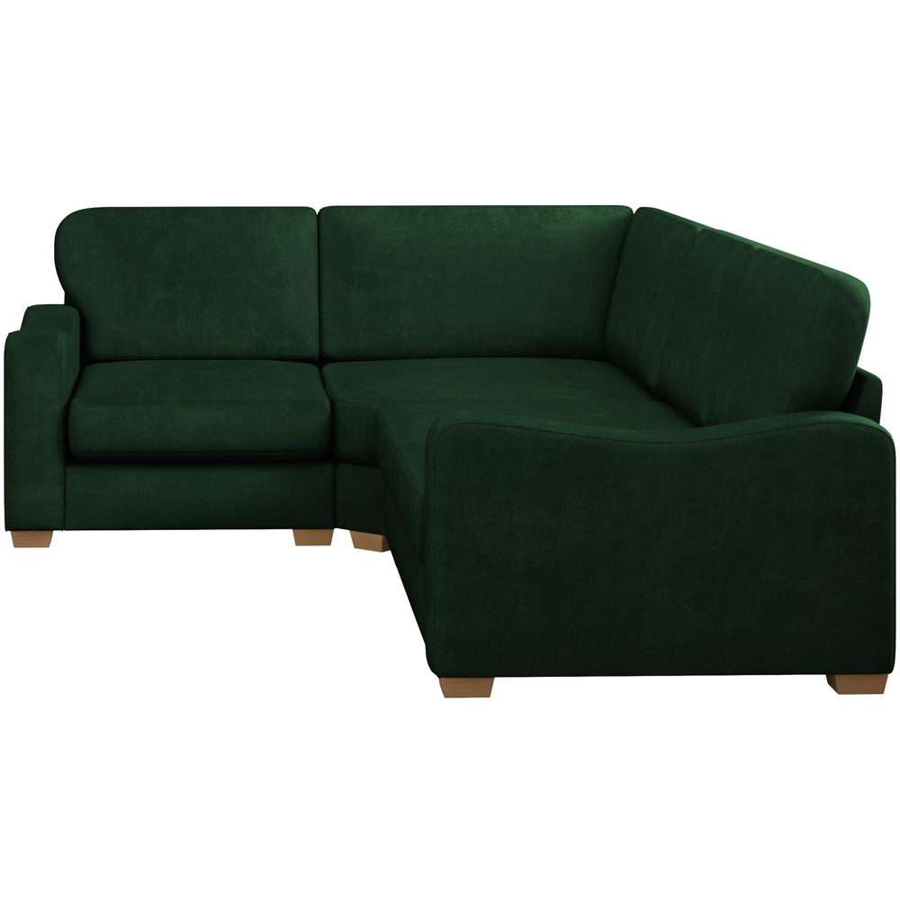 Theadford 3 Seater Forest Green Plush Velvet Fixed Back Left Hand Corner Sofa Image 3