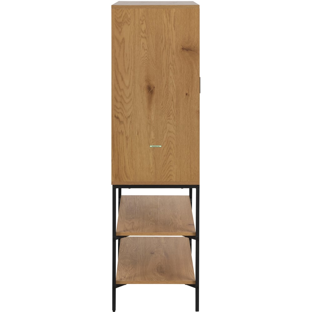 Florence Jaipur 2 Door 2 Shelf Black and Oak Storage Cabinet Image 4