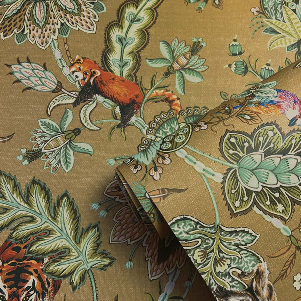 Holden Decor Animal Jacobean Ochre Wallpaper Image 2