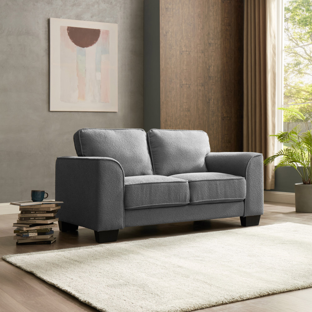 Home Detail Jada 2 Seater Dark Grey Boucle Sofa Image 8