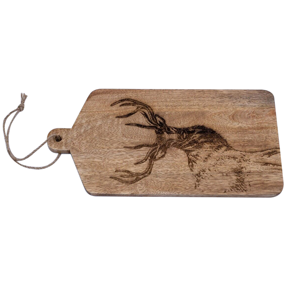 Marco Paul Rustic Brown Wooden Stag Chopping Board Image 1