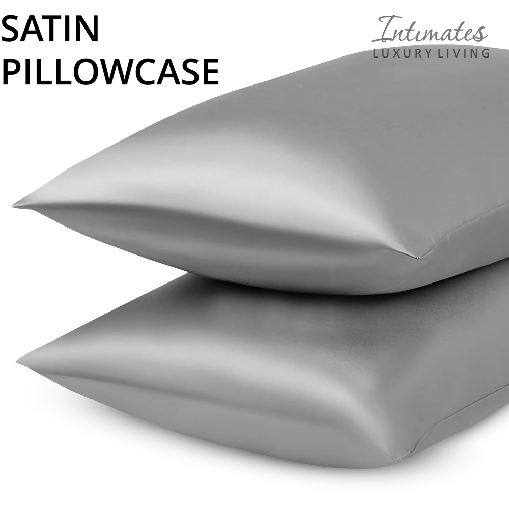 Intimates Single Silver Satin Complete Bedding Set Image 5