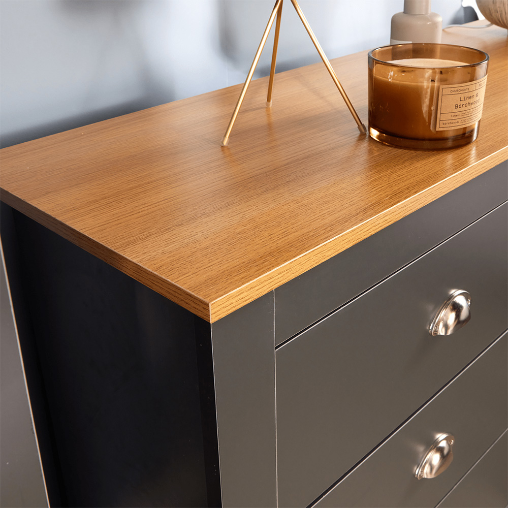 Home Source Camden 6 Drawer Graphite Chest of Drawers Image 3