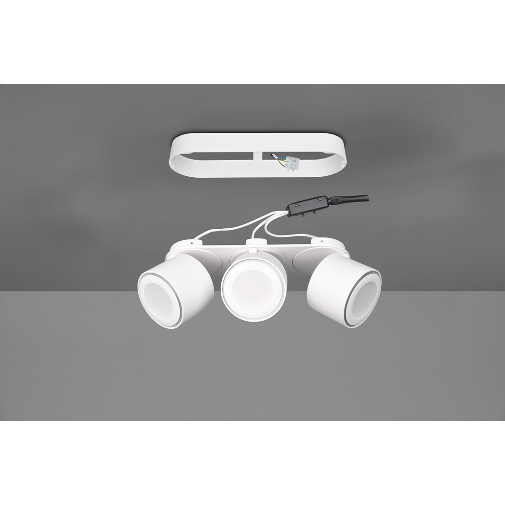 TRIO Taurus 3 Way White Matt Integrated LED Ceiling Light Image 6