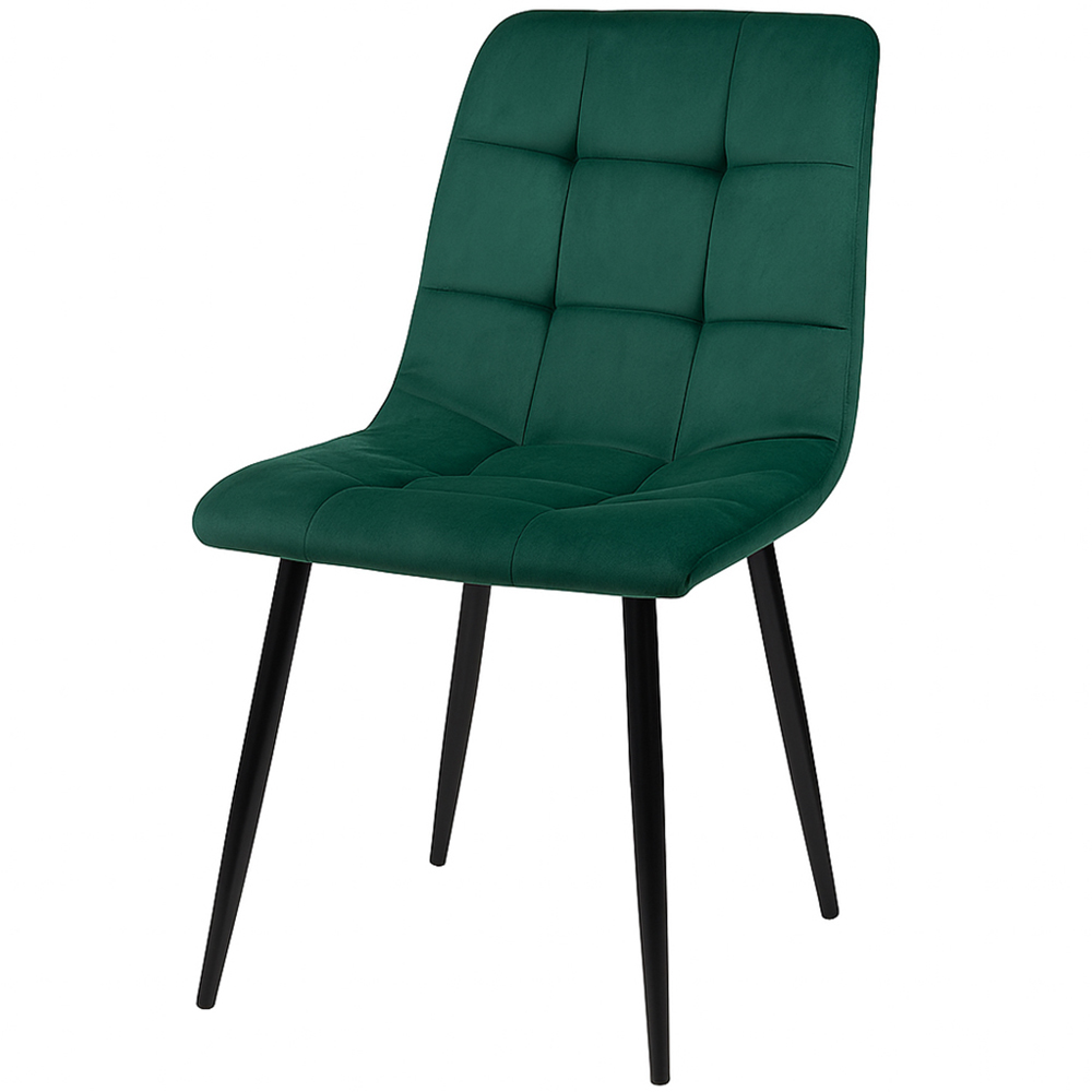 Portland 6 Seater Velvet Tufted Wooden Dining Set Green Image 3