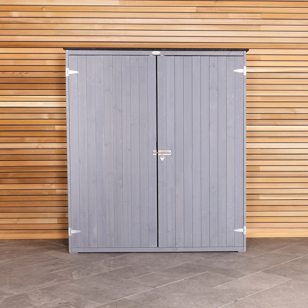 Charles Bentley 1.8 x 4.5 Grey Double Door Chest Storage Shed Image 9