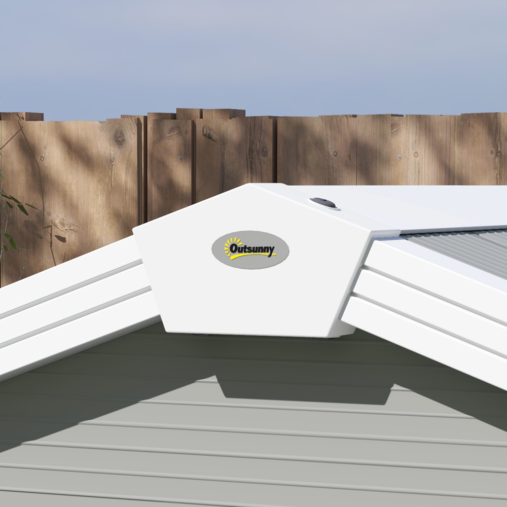 Outsunny 8 x 6ft Light Grey Garden Shed Storage with Foundation Kit Image 3