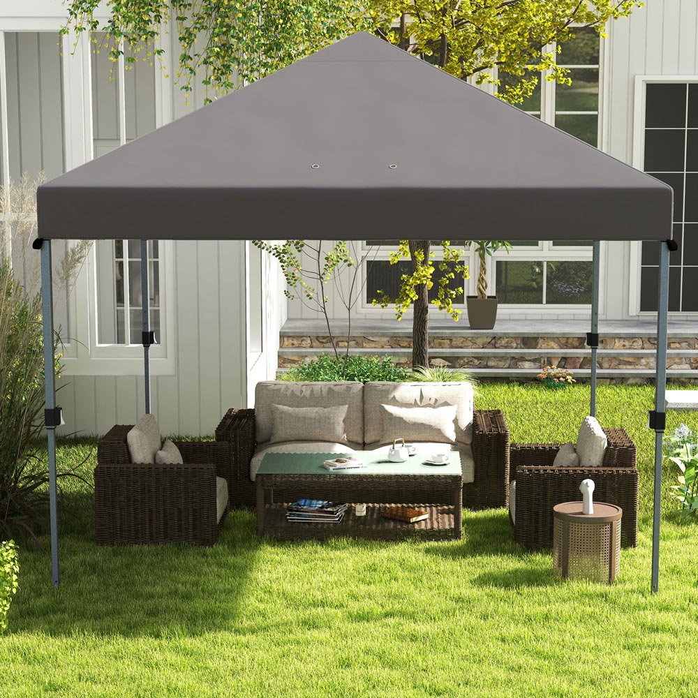 Outsunny 3 x 3m Grey Steel Frame Pop Up Gazebo Image 1