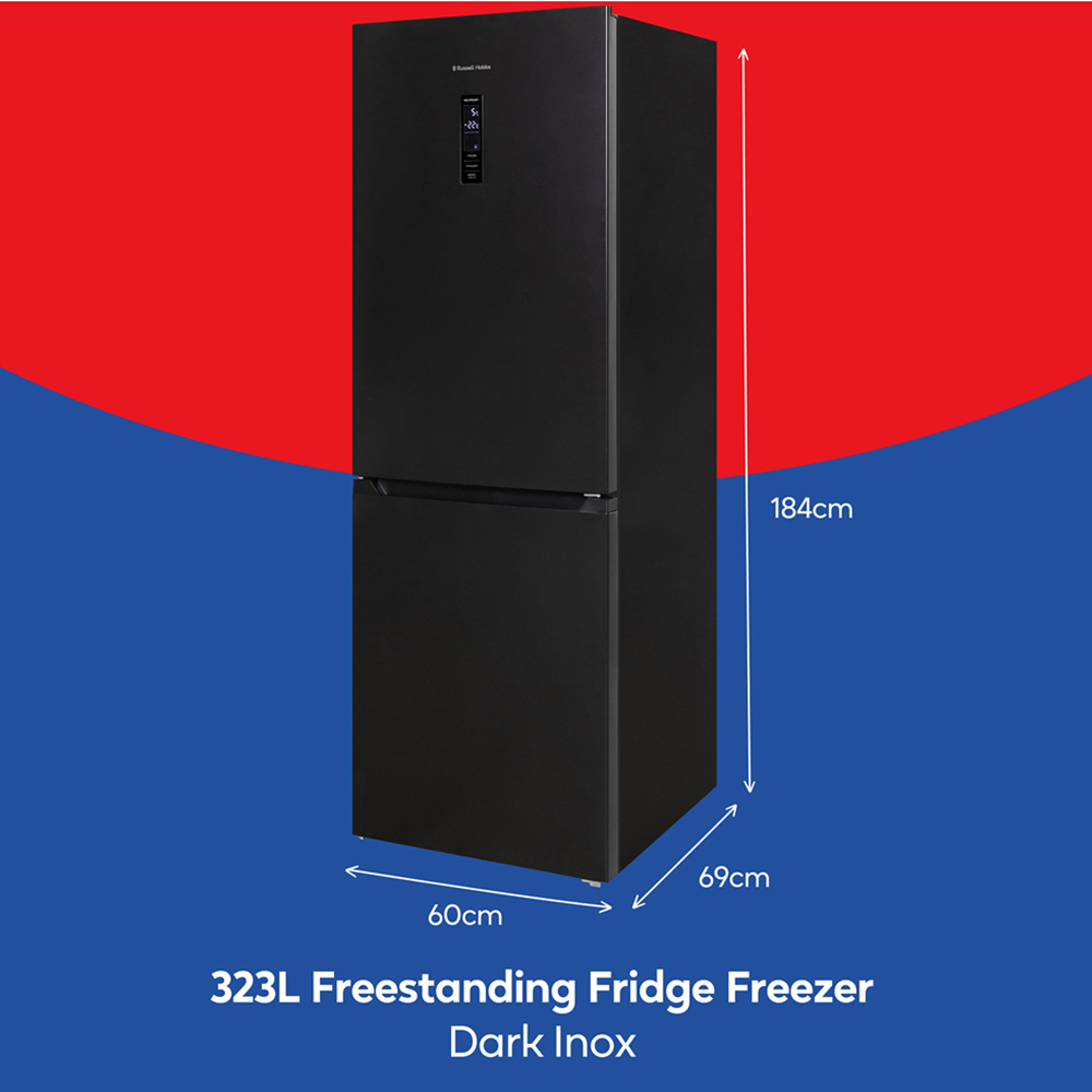 Russell Hobbs RH184FF602C1DI Dark Inox 60/40 Split Total No Frost 323L Fridge Freezer Image 9