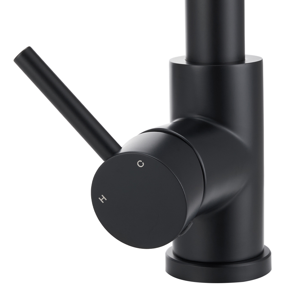 Living and Home Black 304 Stainless Steel Dual Spout Swivel Kitchen Faucet with LED Light Image 6