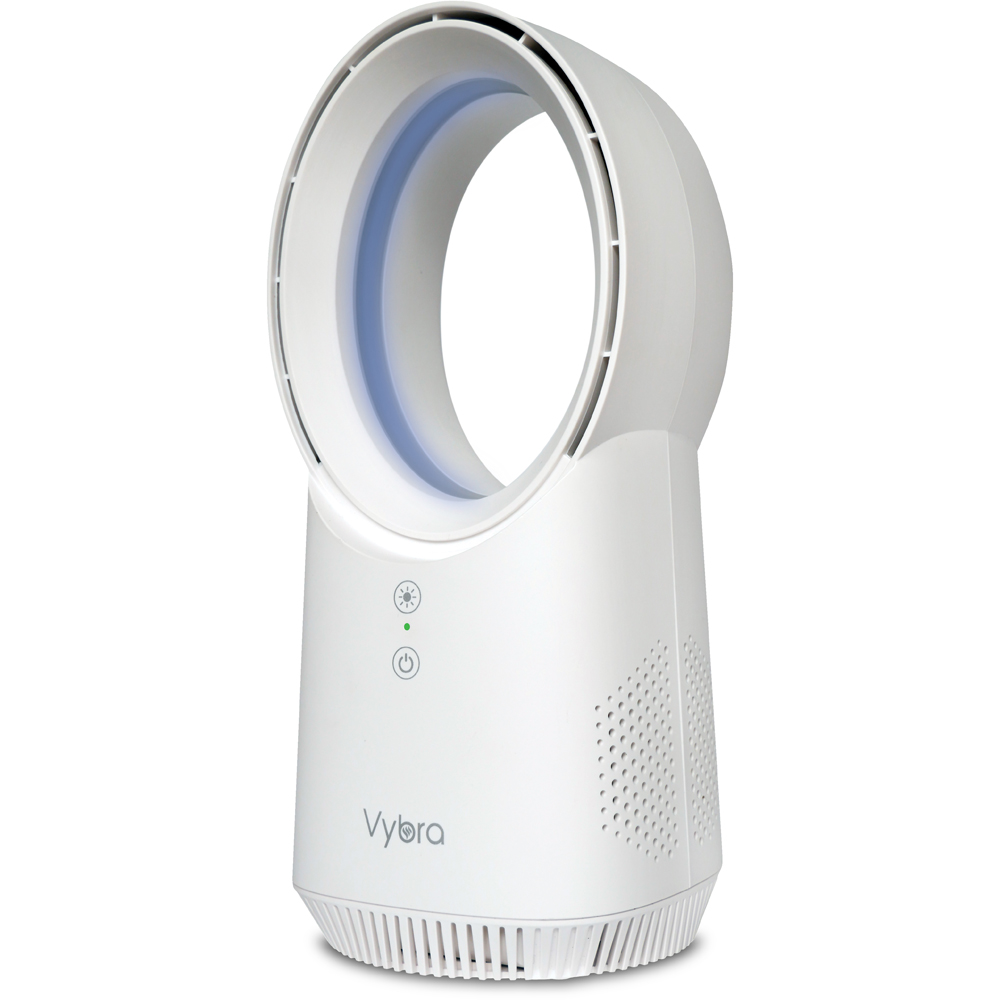 Vybra Solo White Rechargeable Bladeless Desk Fan 13 inch Image 4