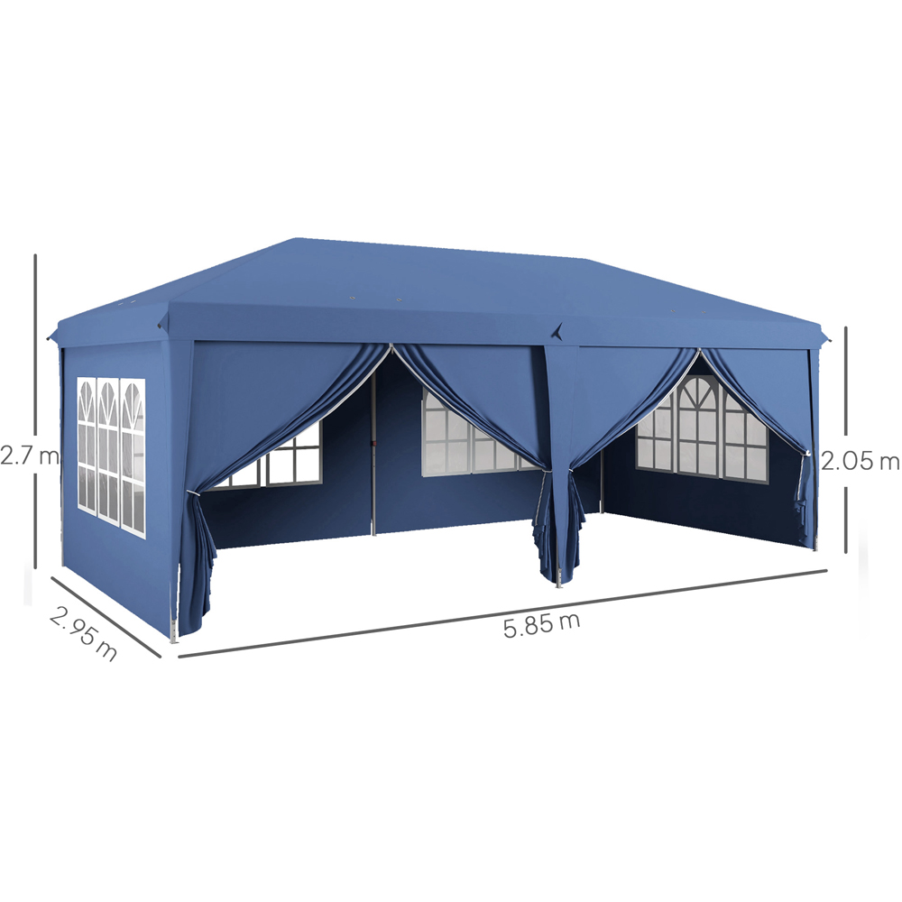 Outsunny 3 x 6m Blue Pop Up Gazebo with Storage Bag Image 9
