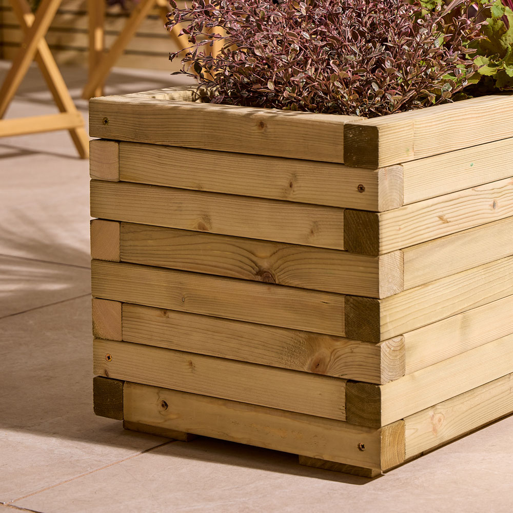 Rowlinson Premier Natural Wooden Patio Trough Planter 37 x 120 x 40cm Image 4