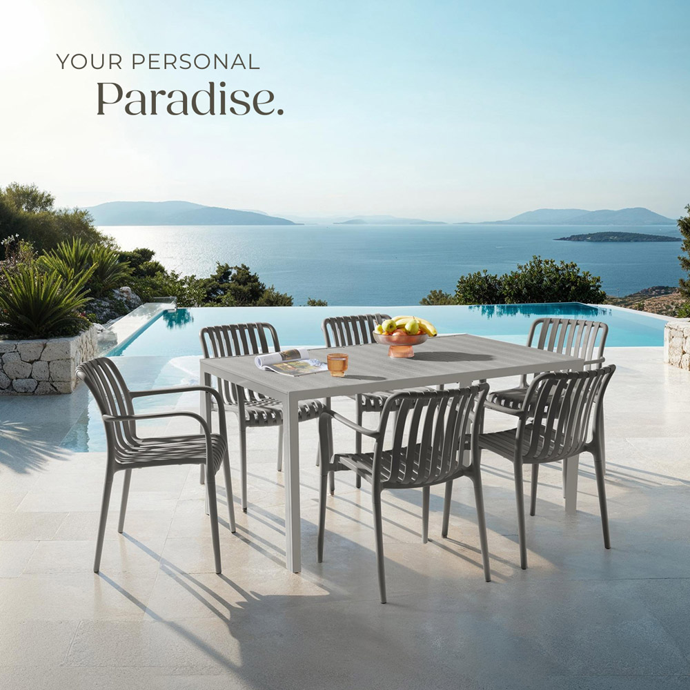 tectake Alcudia Set of 4 Anthracite Garden Chair Image 8