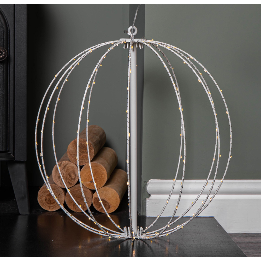 Samuel Alexander 108 Warm White LED White Metal Folding Ball Light 30cm Image 4