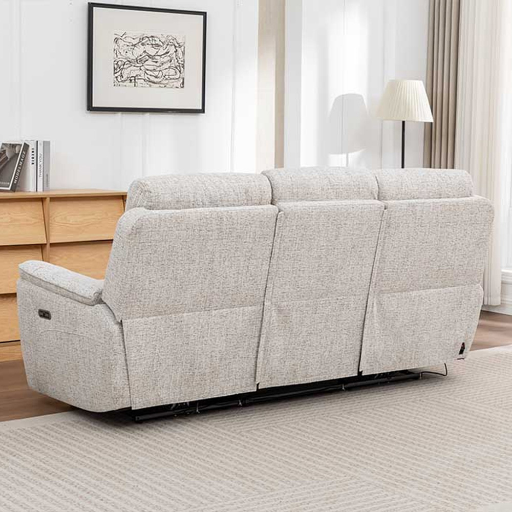 Long Island 3 Seater Beige Recliner Sofa Image 4