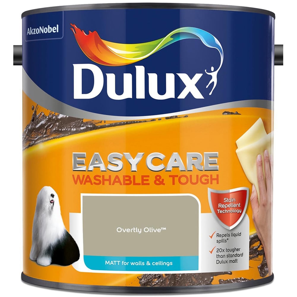 Dulux Easycare Washable & Tough Overtly Olive Matt Emulsion Paint Image 2