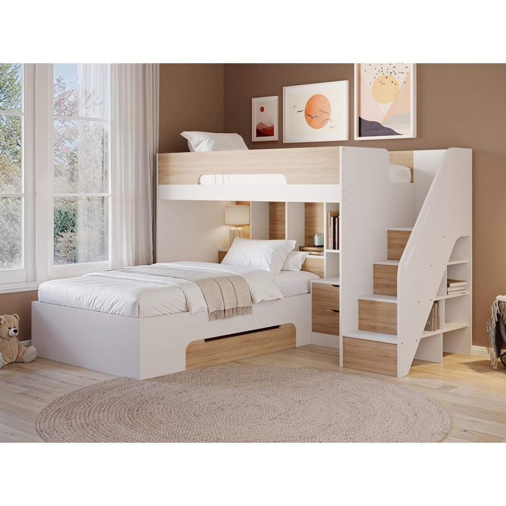 Flair Greyson Oak Staircase Triple Bunk Bed with Storage Image 6
