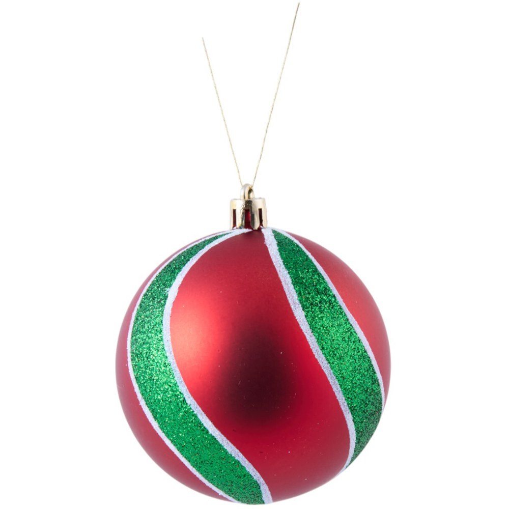 Pack of 12 Novelty Grumble BaublesGreen and Red Image 6