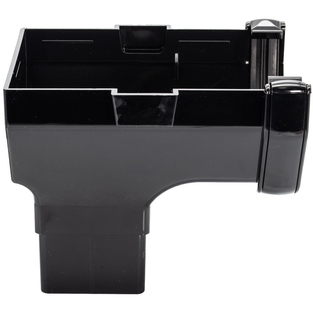 FloPlast Square Gutter Stop End Outlet Black 114mm Image 3