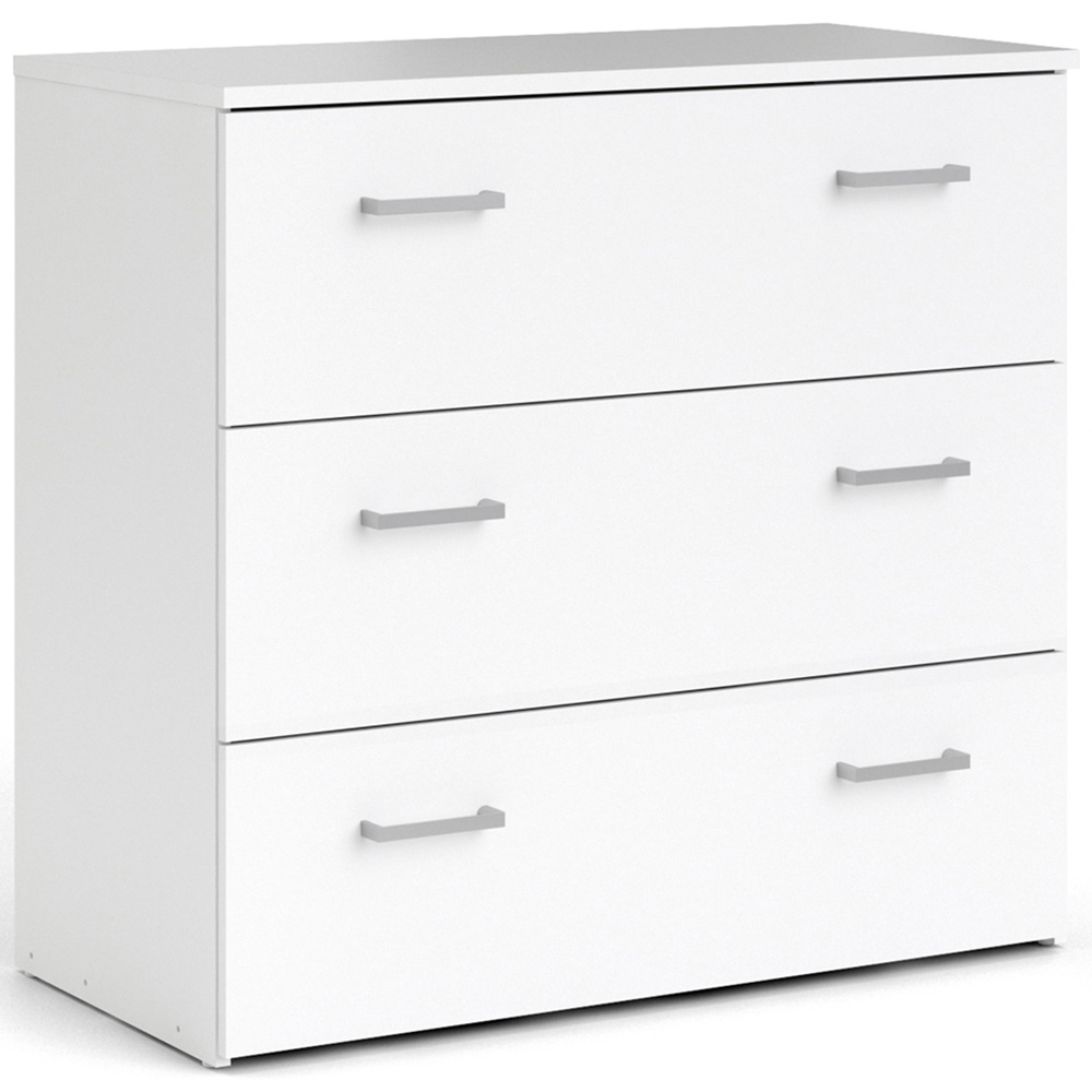 Florence Space 3 Drawer White Chest of Drawers Image 3