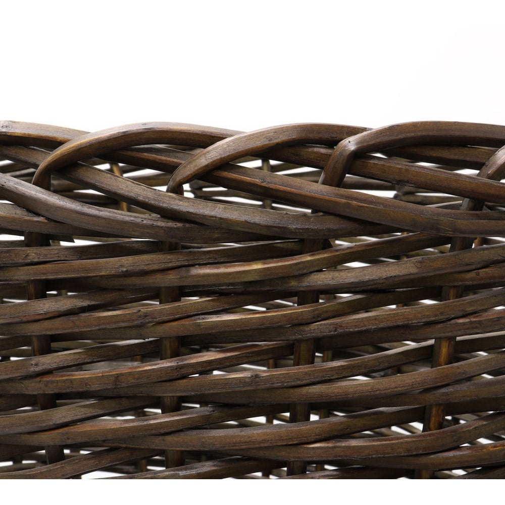 JVL Dark Willow Brown Log Basket with Metal Handles 36 x 55 x 47cm Image 8