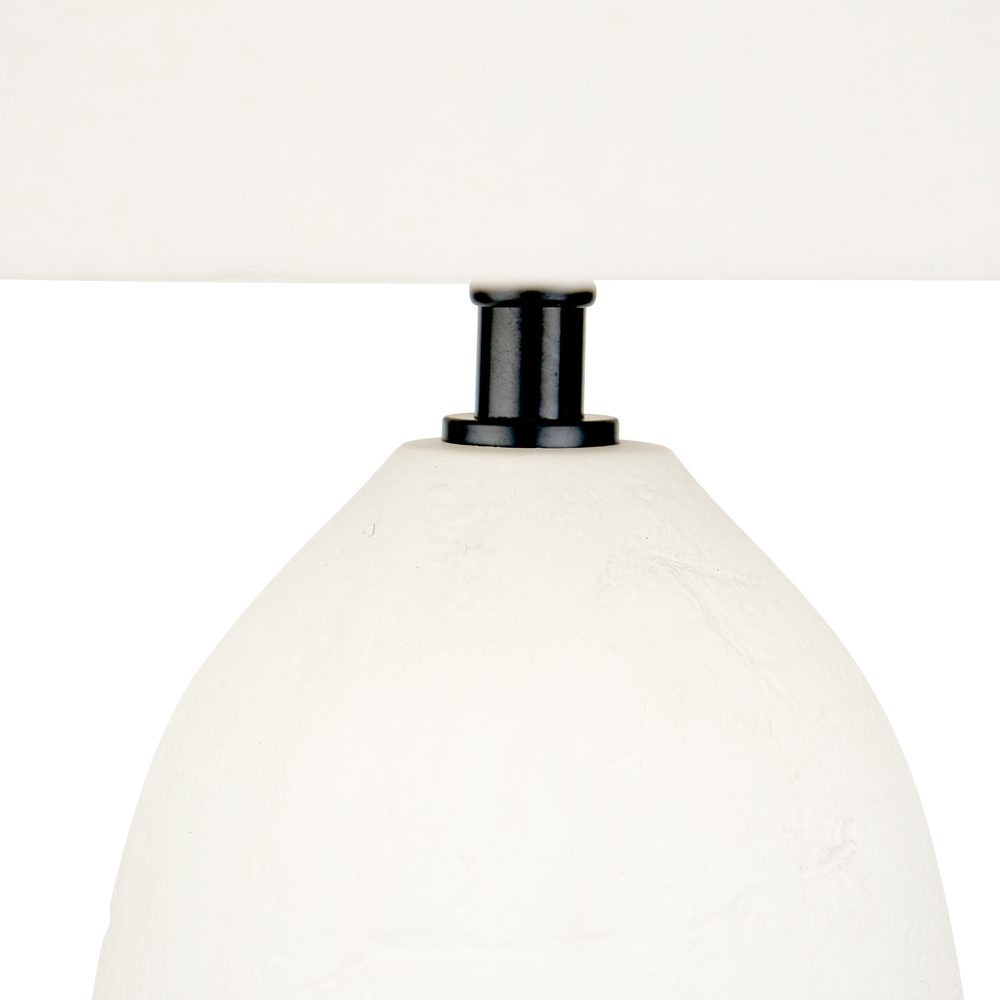 Pacific Lifestyle Erika White Vintage Textured Ceramic Table Lamp Image 4