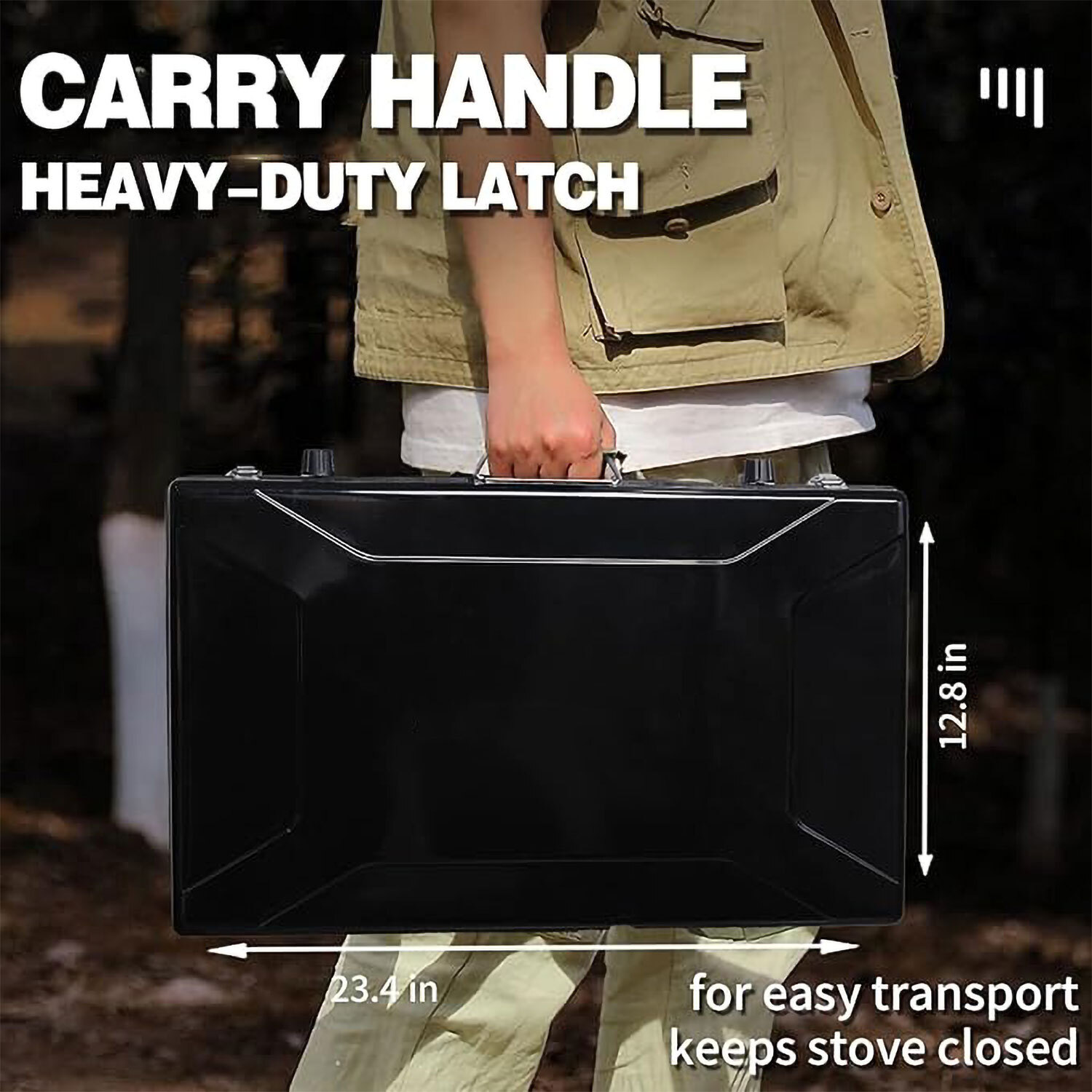 Portable Double Burner Gas Grill Black Image 5