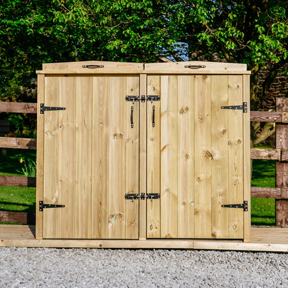 The Garden Village Chatburn 2 Recycle Box Single Wheelie Bin Shed Image 2