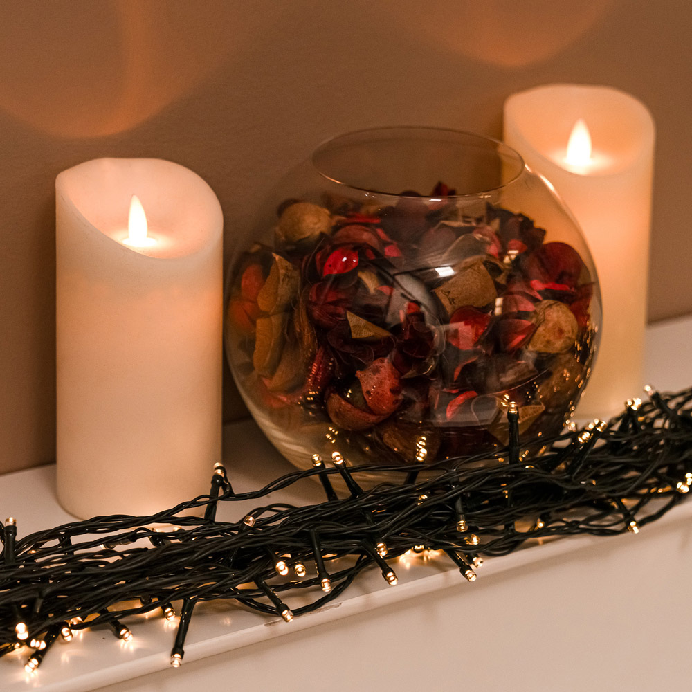 The Christmas Centre 50 Warm White LED Multifunction Green Cable String Light 5m Image 2