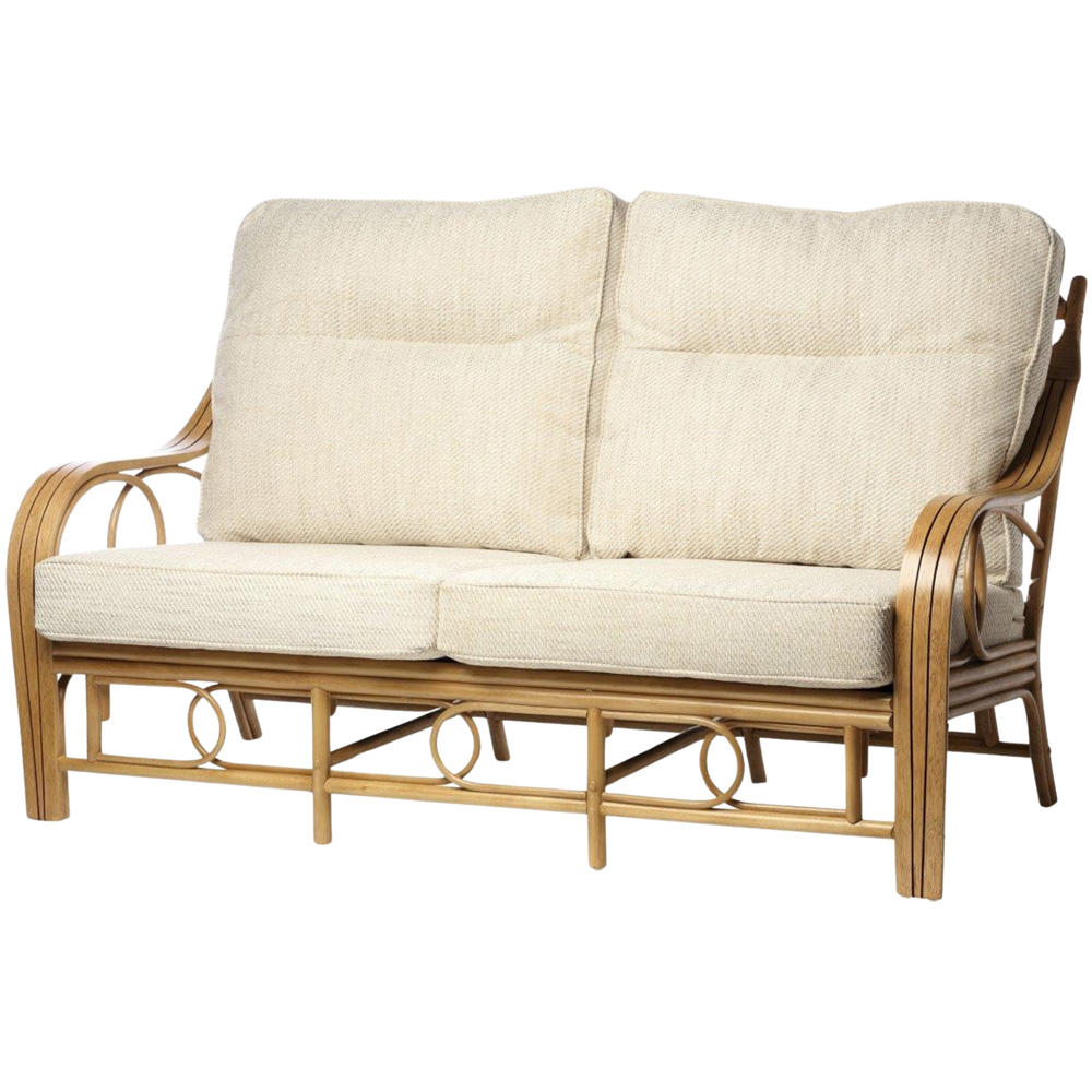 Desser Furniture Madrid 3 Seater Light Oak Natural Rattan Jasper Sofa Image 2