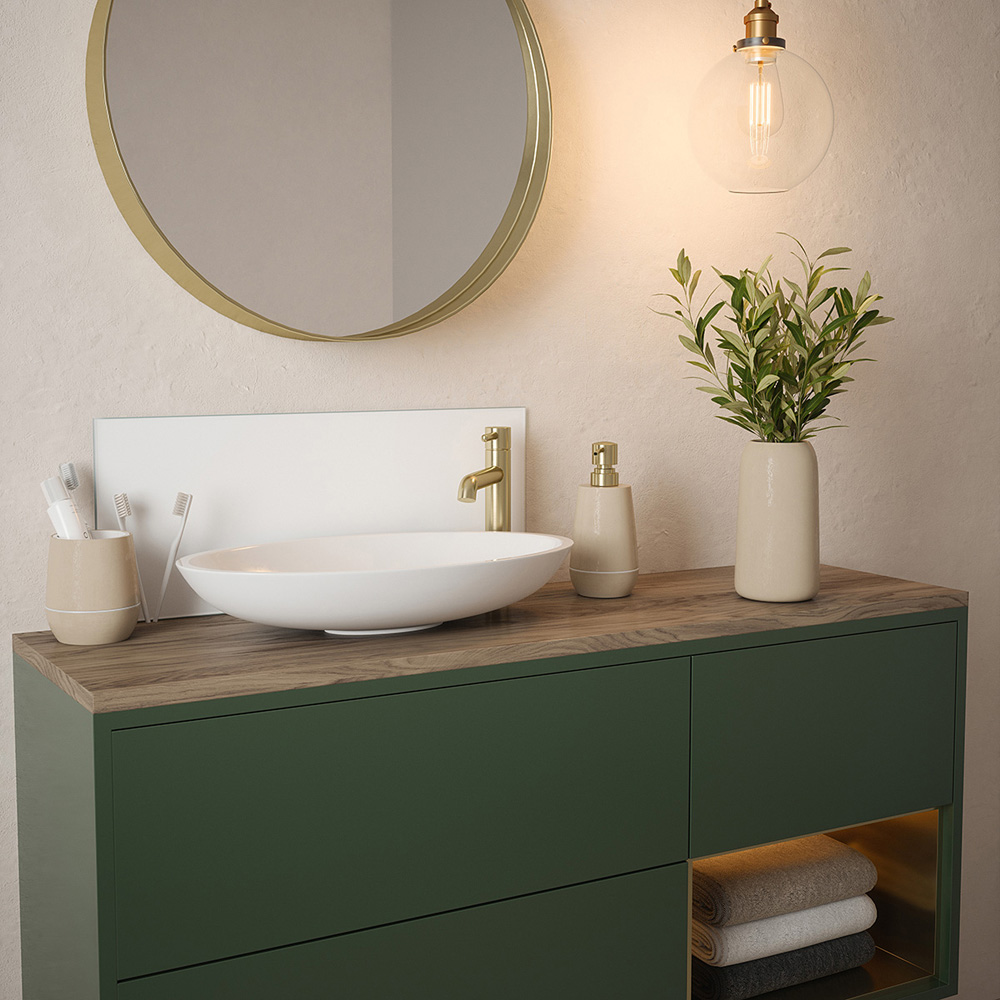 Splashback Matt White Toughened Glass Self Adhesive Bathroom Splashback 250 x 500mm Image 4