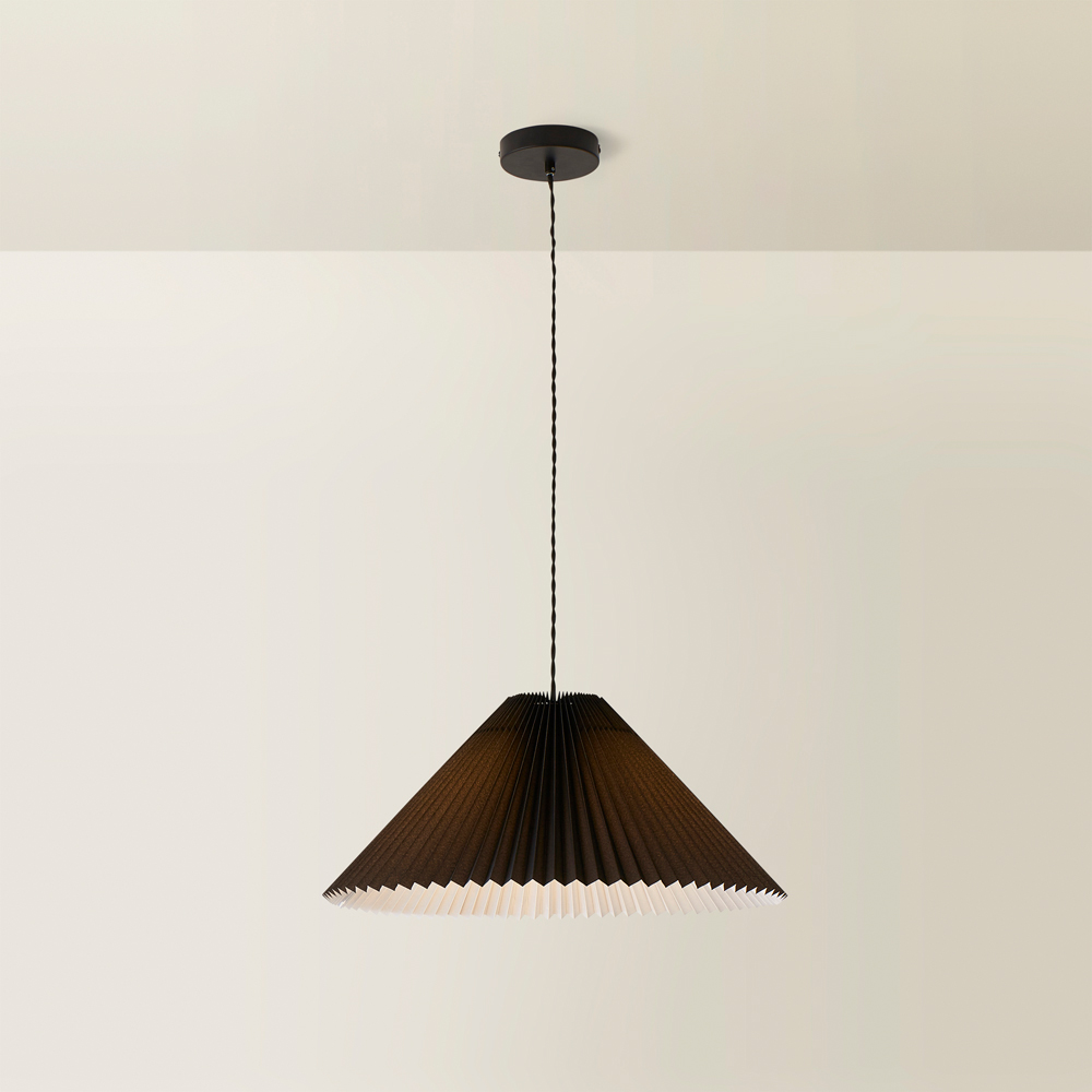 ValueLights Akira Black Pleated Shade LED Pendant Light Image 5