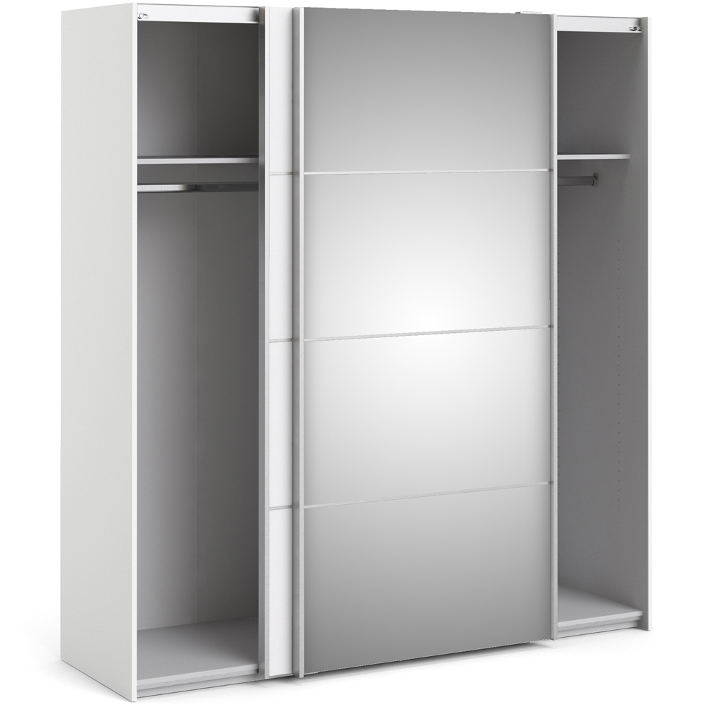 Verona 2 Door 2 Shelf White Mirrored Sliding Wardrobe Image 5