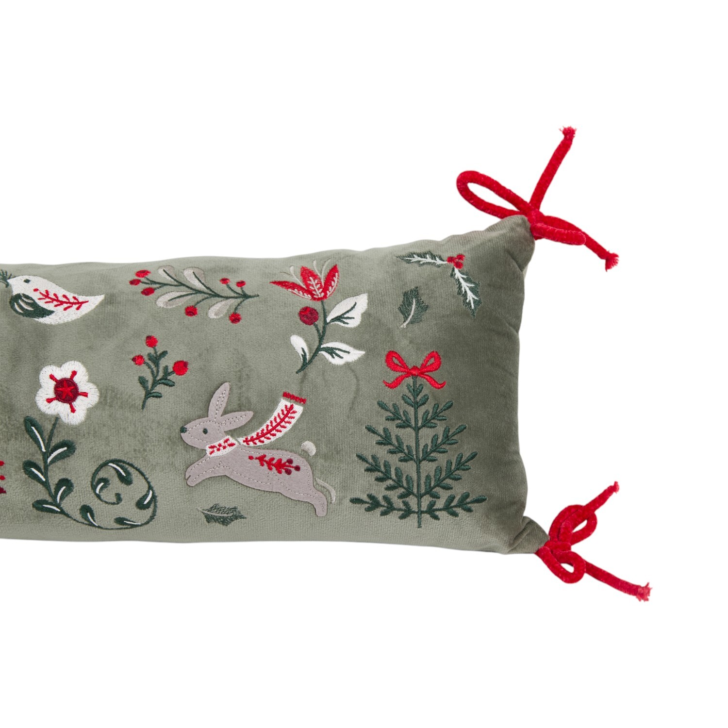 Folklore Embroidered Draught Excluder Grey Image 2