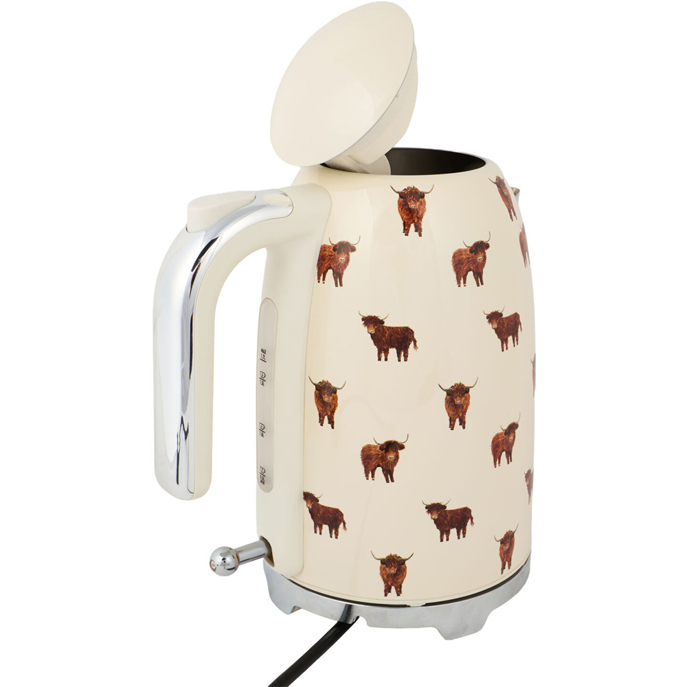 Highland Cow Stainless Steel Kettle Cream Image 6