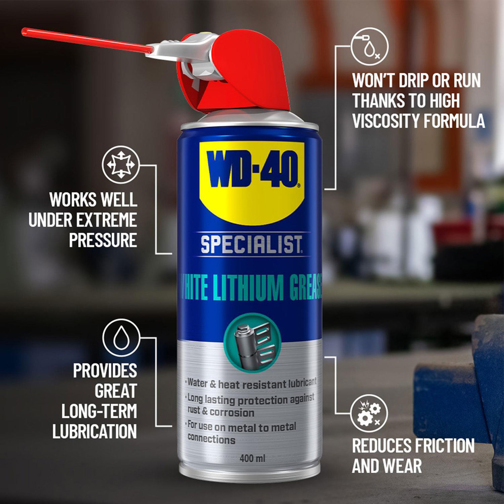 WD-40 Specialist All-Weather Protection White Lithium Grease Spray 400ml 2 Pack Image 8
