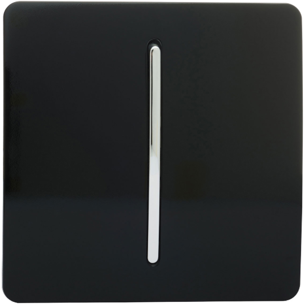 Trendi Switch 1 Gang 10amp Piano Black Intermediate Rocker Light Switch Image 1