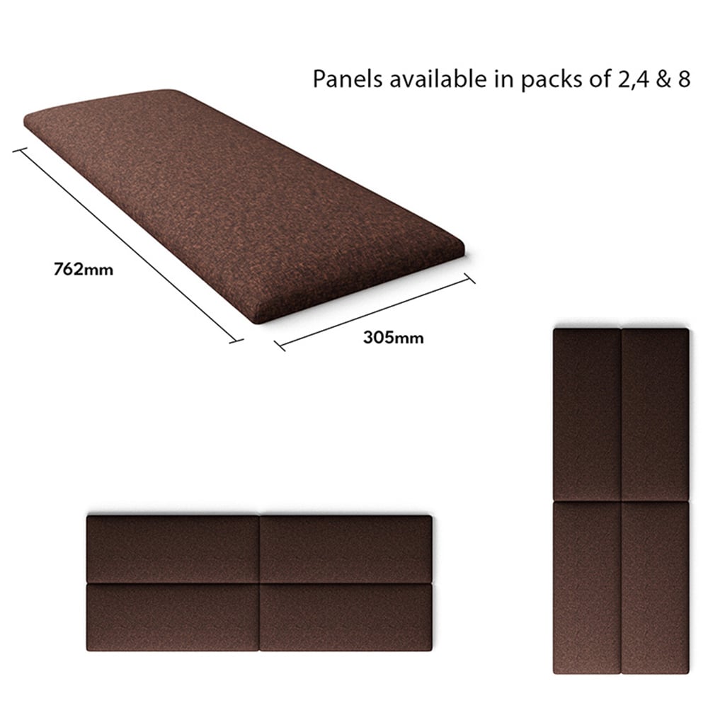 Aspire EasyMount Chocolate Yorkshire Knit Upholstered Wall Mounted Headboard Panels 8 Pack Image 5