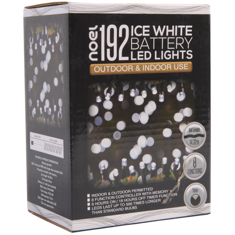 noel Ice White Battery Operated 192 LED Outdoor Lights Image 3
