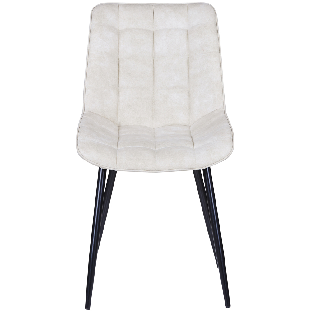 Alba Set of 2 Beige Suede Effect Plush Padded Dining Chairs Image 2