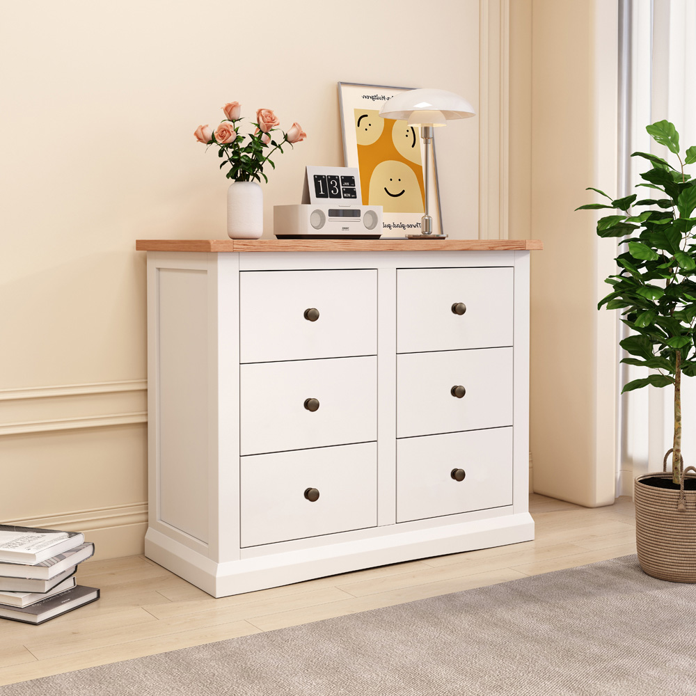 Cabinet Bits Castelli 6 Drawer White Brass Knob Chest of Drawers Image 8