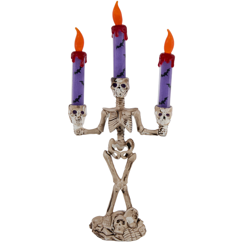 LED Skeleton Candle with Holder Image 2