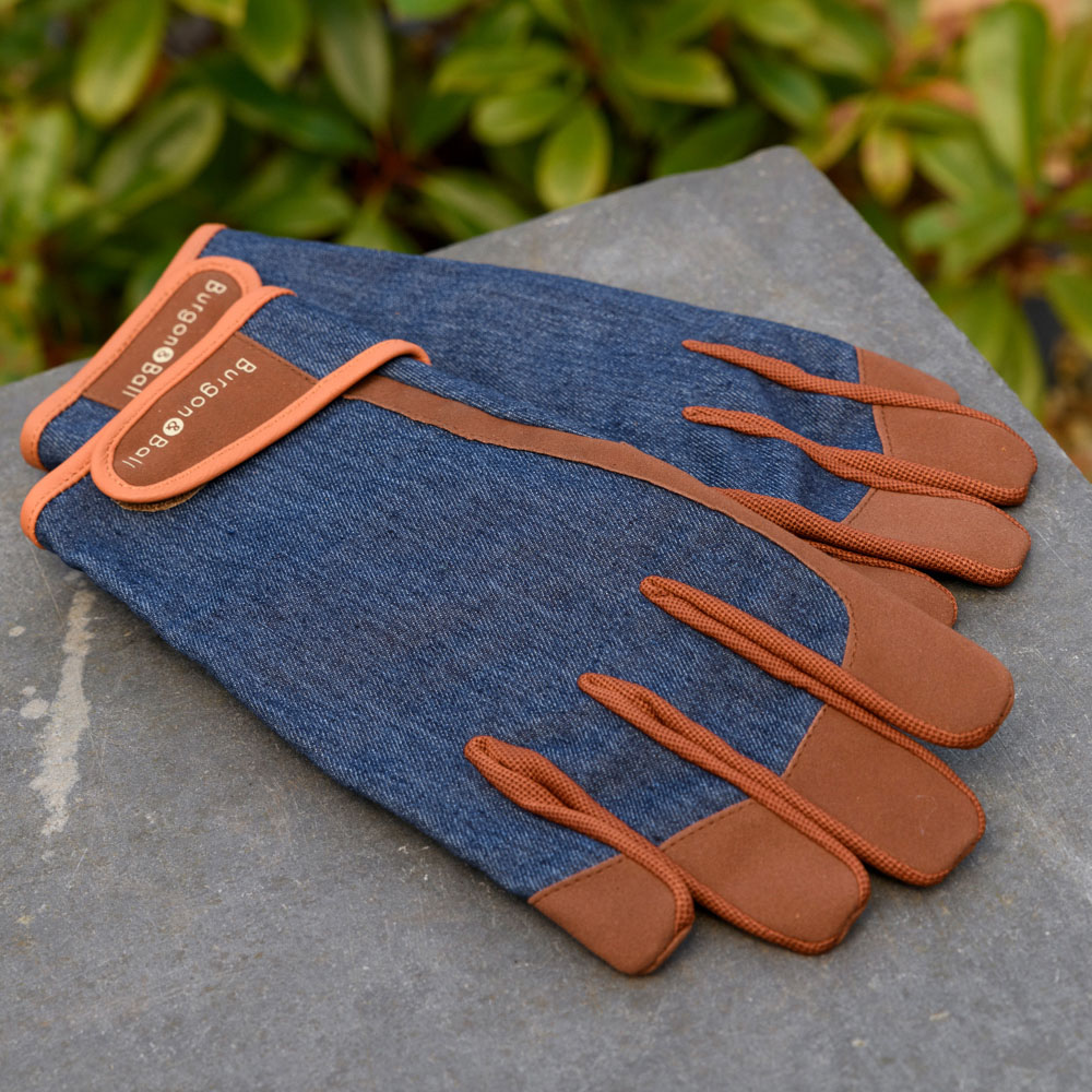 Burgon and Ball Dig The Glove Large-XL Denim Workwear Blue Gardening Gloves Image 2