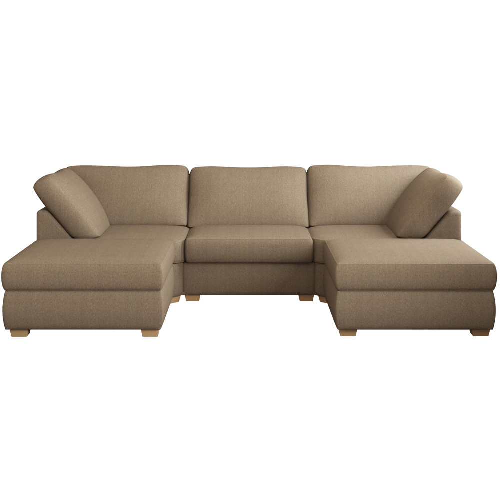 Nestle 5 Seater Nutmeg Venice Fixed Back U-Shape Sofa Image 2