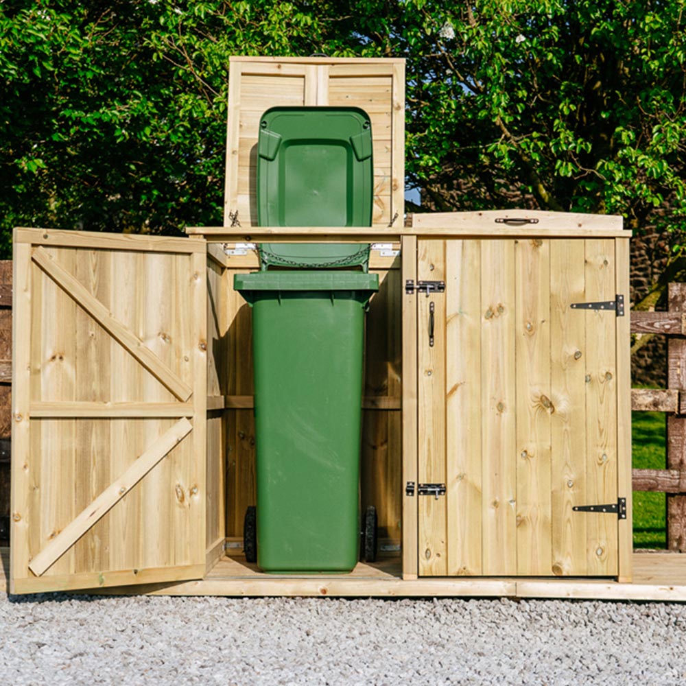 The Garden Village Chatburn 2 Recycle Box Single Wheelie Bin Shed Image 8