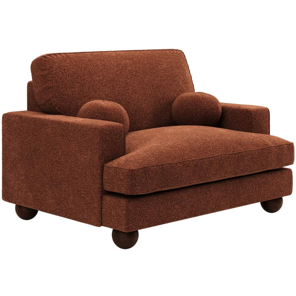 Solace+Co Addison Burnt Orange Velvet Loveseat Sofa Image 3