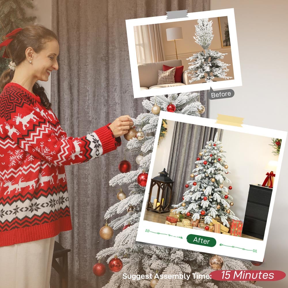 Everglow Snow Flocked Artificial Christmas Tree 5ft Image 7