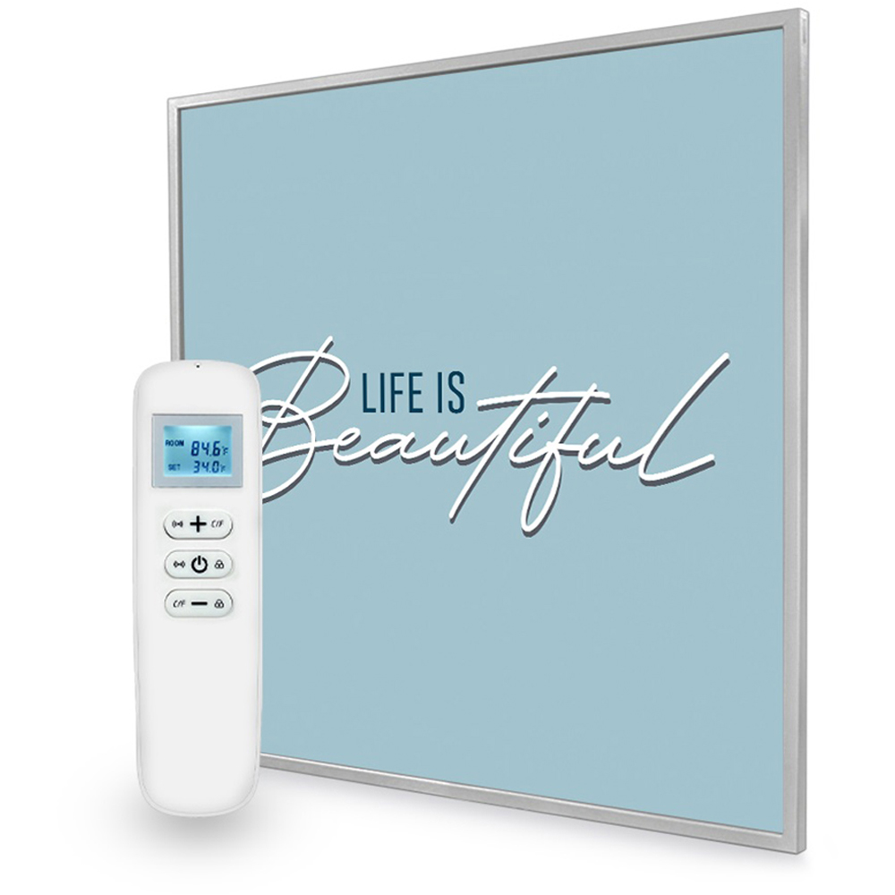 Mirrorstone Nexus Life Is Beautiful Quote Wi-Fi Infrared Heating Panel 350W 595 x 595mm Image 2